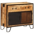 vidaXL, vidaXL Sideboard 80x31x66 cm Massives Raues Mangoholz und Metall