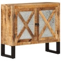 vidaXL, vidaXL Sideboard 80x30x71 cm Massives Raues Mangoholz und Metall