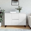 vidaXL, vidaXL Sideboard Hochglanz-Weiß 104x35x70 cm Holzwerkstoff