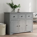 vidaXL, vidaXL Sideboard BODO Grau 115x43x79,5 cm Massivholz Kiefer