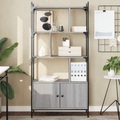 vidaXL, vidaXL Bücherregal mit Türen Grau Sonoma 76,5x30x154,5cm Holzwerkstoff