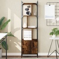 vidaXL, vidaXL Bücherregal mit Tür Räuchereiche 44,5x30x154,5 cm Holzwerkstoff