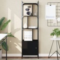 vidaXL, vidaXL Bücherregal mit Tür Schwarz 44,5x30x154,5 cm Holzwerkstoff