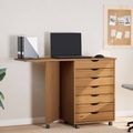 vidaXL, vidaXL Rollschrank mit Schreibtisch MOSS Honigbraun Massivholz Kiefer