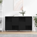 vidaXL, vidaXL Sideboards 2 Stk. Schwarz Holzwerkstoff
