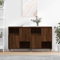 vidaXL, vidaXL Sideboards 2 Stk. Braun Eichen-Optik Holzwerkstoff
