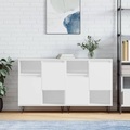 vidaXL, vidaXL Sideboards 2 Stk. Weiß Holzwerkstoff