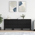vidaXL, vidaXL Sideboards 3 Stk. Schwarz Holzwerkstoff
