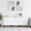 vidaXL, vidaXL Sideboards 3 Stk. Weiß Holzwerkstoff