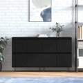 vidaXL, vidaXL Sideboards 2 Stk. Schwarz Holzwerkstoff