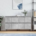 vidaXL, vidaXL Sideboards 2 Stk. Betongrau Holzwerkstoff