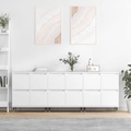 vidaXL, vidaXL Sideboards 3 Stk. Weiß Holzwerkstoff