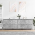 vidaXL, vidaXL Sideboards 3 Stk. Betongrau Holzwerkstoff