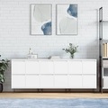 vidaXL, vidaXL Sideboards 3 Stk. Weiß Holzwerkstoff