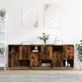 vidaXL, vidaXL Sideboards 3 Stk. Räuchereiche Holzwerkstoff