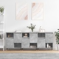 vidaXL, vidaXL Sideboards 3 Stk. Betongrau Holzwerkstoff