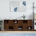 vidaXL, vidaXL Sideboards 3 Stk. Braun Eichen-Optik Holzwerkstoff