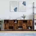 vidaXL, vidaXL Sideboards 3 Stk. Räuchereiche Holzwerkstoff