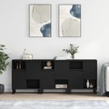 vidaXL, vidaXL Sideboards 3 Stk. Schwarz Holzwerkstoff