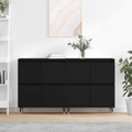 vidaXL, vidaXL Sideboards 2 Stk. Schwarz Holzwerkstoff