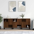 vidaXL, vidaXL Sideboards 3 Stk. Braun Eichen-Optik Holzwerkstoff