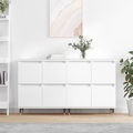 vidaXL, vidaXL Sideboards 2 Stk. Weiß Holzwerkstoff