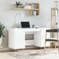 vidaXL, vidaXL Schreibtisch Hochglanz-Weiß 140x50x75 cm Holzwerkstoff
