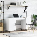 vidaXL, vidaXL Schreibtisch Hochglanz-Weiß 140x50x75 cm Holzwerkstoff
