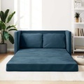 vidaXL, vidaXL Bodensofa mit Schlaffunktion Blau 122x204x55 cm Samt