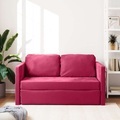 vidaXL, vidaXL Bodensofa mit Schlaffunktion Weinrot 122x204x55 cm Samt