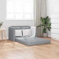 vidaXL, vidaXL Bodensofa mit Schlaffunktion Hellgrau 112x174x55 cm Stoff