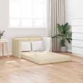 vidaXL, vidaXL Bodensofa mit Schlaffunktion Creme 112x174x55 cm Stoff