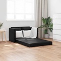 vidaXL, vidaXL Bodensofa mit Schlaffunktion Schwarz 112x174x55 cm Kunstleder