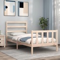 vidaXL, vidaXL Bettgestell mit Kopfteil 90x190 cm Massivholz
