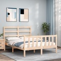 vidaXL, vidaXL Massivholzbett mit Kopfteil 4FT Small Double