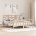 vidaXL, vidaXL Massivholzbett mit Kopfteil 160x200 cm