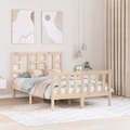 vidaXL, vidaXL Massivholzbett mit Kopfteil 4FT Small Double