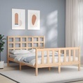 vidaXL, vidaXL Massivholzbett mit Kopfteil 4FT Small Double