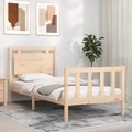 vidaXL, vidaXL Massivholzbett mit Kopfteil 2FT6 Small Single