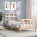 vidaXL, vidaXL Massivholzbett mit Kopfteil 2FT6 Small Single
