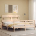 vidaXL, vidaXL Massivholzbett mit Kopfteil 160x200 cm