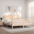 vidaXL, vidaXL Massivholzbett mit Kopfteil 6FT Super King