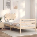 vidaXL, vidaXL Massivholzbett mit Kopfteil 100x200 cm