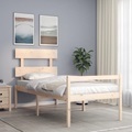 vidaXL, vidaXL Massivholzbett mit Kopfteil 2FT6 Small Single