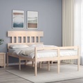 vidaXL, vidaXL Massivholzbett mit Kopfteil 4FT6 Double