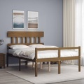 vidaXL, vidaXL Massivholzbett mit Kopfteil Honigbraun 140x190 cm