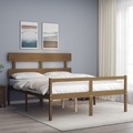 vidaXL, vidaXL Bettgestell mit Kopfteil Honigbraun 5FT King Massivholz