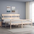 vidaXL, vidaXL Massivholzbett mit Kopfteil 6FT Super King