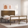 vidaXL, vidaXL Bettgestell mit Kopfteil Honigbraun 5FT King Massivholz