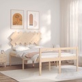 vidaXL, vidaXL Massivholzbett mit Kopfteil 4FT6 Double
